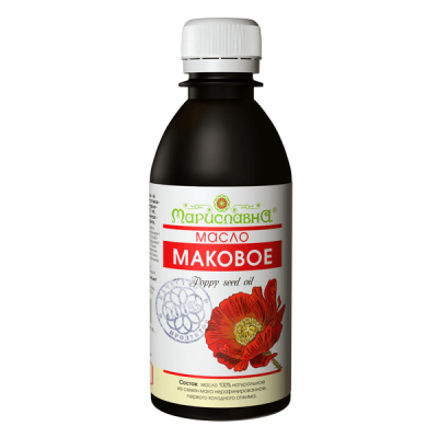 МАКОВОЕ МАСЛО ПИЩЕВОЕ, НЕРАФИНИРОВАННОЕ, ОБЪЁМ: 100 мл